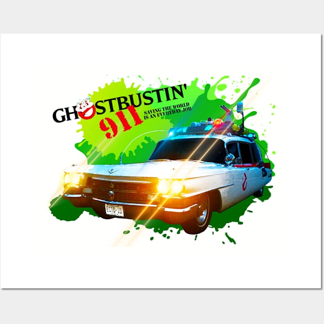 GHOSTBUSTIN' 911 ECTO-1D Wall Art by TCGhostbusters